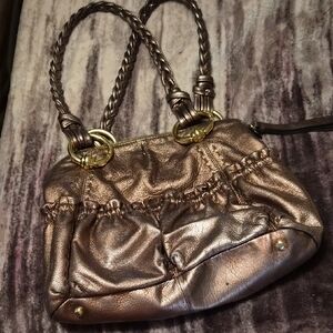 B. Makowsky Metallic Bronze Shoulder Bag